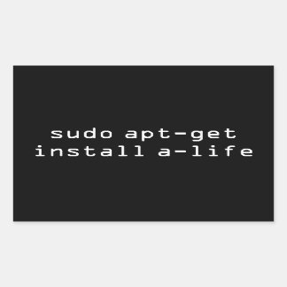 Sudo Apt-Get Install A-Life Rechthoekige Sticker