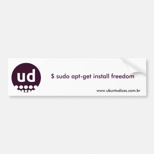 $ sudo apt-get install freedom bumpersticker (Voorkant)