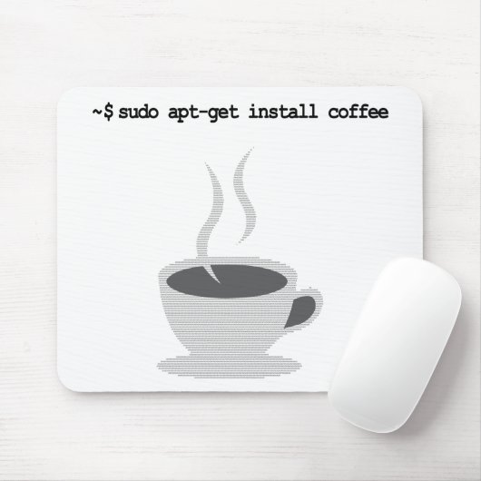 sudo apt-get install-koffie Funny Linux Command Muismat (Met muis)