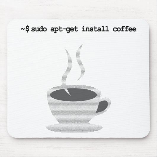 sudo apt-get install-koffie Funny Linux Command Muismat (Voorkant)