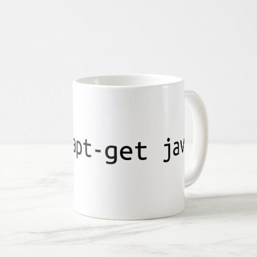 sudo apt-get java-terminalcode koffiemok (Voorkant rechts)