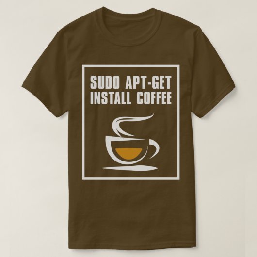 Sudo aptget install koffie t-shirt (Design voorkant)