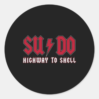 Sudo Highway naar Shell Ubuntu Linux Superuser Com Ronde Sticker