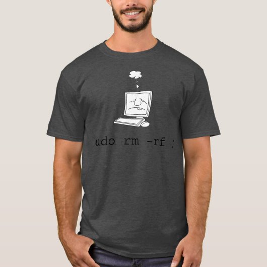 Sudo Linu T Sudo RM RF Command Men Women T-shirt (Voorkant)