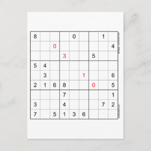 Sudoku Birthday Card 03-10 Feestdagenkaart