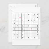 Sudoku Birthday Card 07-11 Feestdagenkaart (Voorkant / Achterkant)