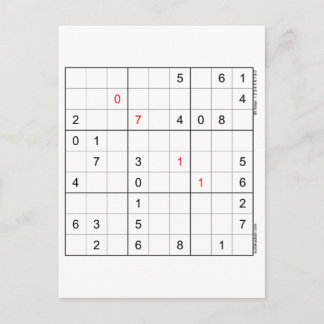 Sudoku Birthday Card 07-11 Feestdagenkaart