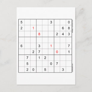 Sudoku Birthday Card 18-10 Feestdagenkaart