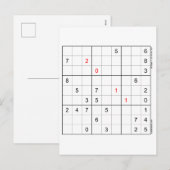 Sudoku Birthday Card 20-11 Feestdagenkaart (Voorkant / Achterkant)
