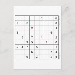 Sudoku Birthday Card 20-11 Feestdagenkaart
