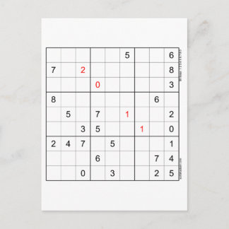 Sudoku Birthday Card 20-11 Feestdagenkaart