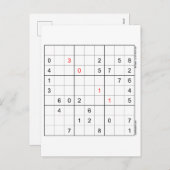 Sudoku Birthday Card 30-11 Feestdagenkaart (Voorkant / Achterkant)