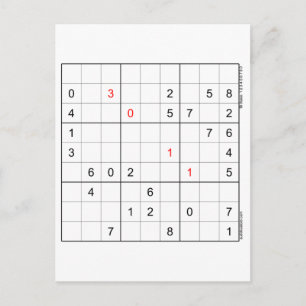 Sudoku Birthday Card 30-11 Feestdagenkaart