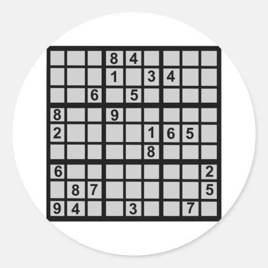 Sudoku - Brainteaser Ronde Sticker (Voorkant)