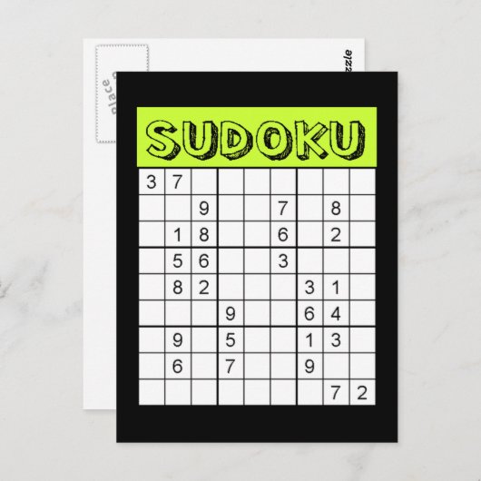 Sudoku Card Briefkaart (Voorkant / Achterkant)