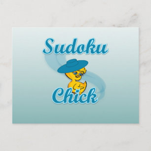 Sudoku Chick #3 Briefkaart