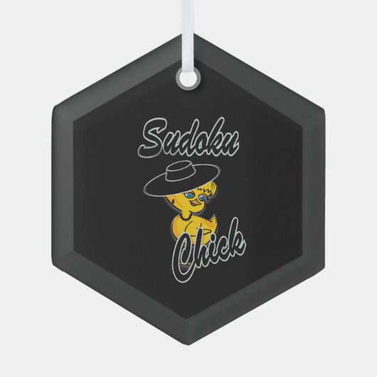Sudoku Chick #4 Glas Ornament (Voorkant)