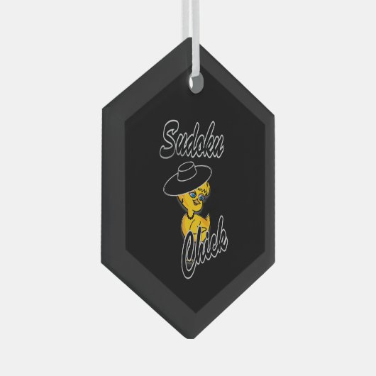 Sudoku Chick #4 Glas Ornament (Voorkant Rechts)