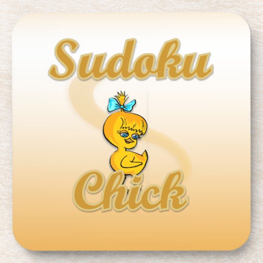 Sudoku Chick Bier Onderzetter (Voorkant)