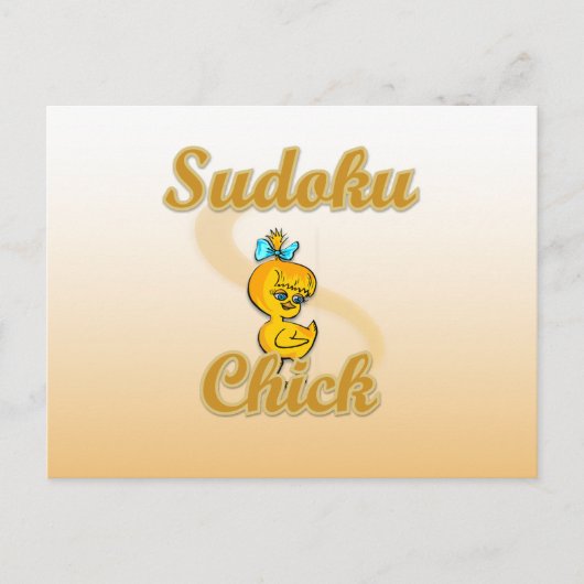 Sudoku Chick Briefkaart (Voorkant)