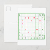 Sudoku Christmas Kaart - Hart (Voorkant / Achterkant)