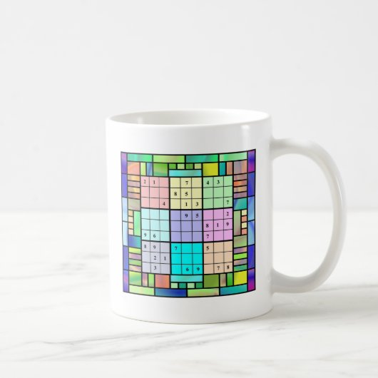 Sudoku Glas in lood Design Koffiemok (Rechts)
