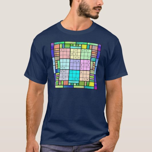 Sudoku Glas in lood Design T-shirt (Voorkant)