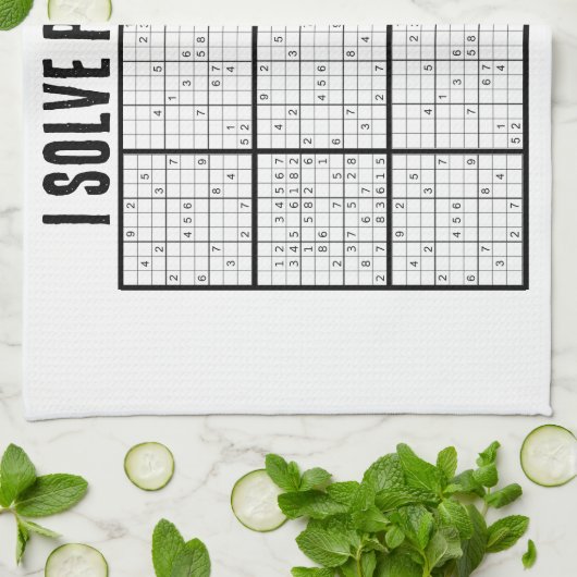 SUDOKU I lost problemen op Monogram Theedoek (Gevouwen)