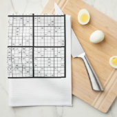 SUDOKU I lost problemen op Monogram Theedoek (Quarter Fold)