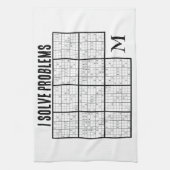 SUDOKU I lost problemen op Monogram Theedoek (Verticaal)