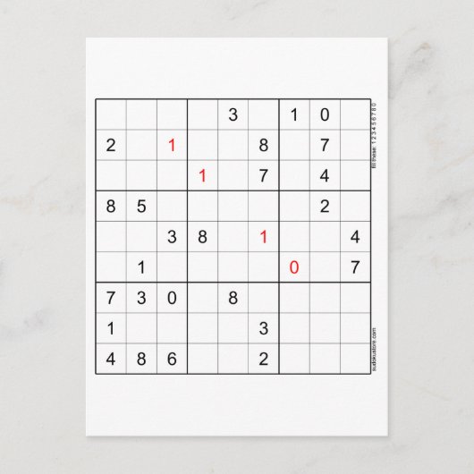 Sudoku Kaart 11-10 (Voorkant)