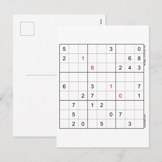 Sudoku Kaart 18-10 (Voorkant / Achterkant)