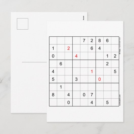 Sudoku Kaart 24-10 (Voorkant / Achterkant)