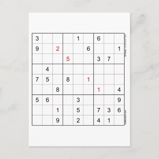 Sudoku Kaart 25-11 (Voorkant)