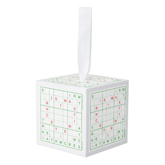 Sudoku kerstboomversier decoratie (Voorkant hoekig)