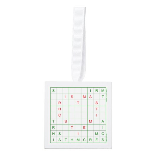 Sudoku kerstboomversier decoratie (Voorkant)
