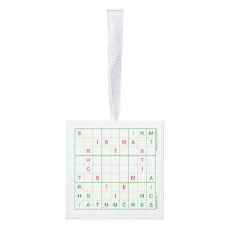 Sudoku kerstboomversier decoratie