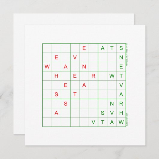 Sudoku Kerstfeestkaart - We hebben een ster gezien Feestdagenkaart (Voorkant / Achterkant)