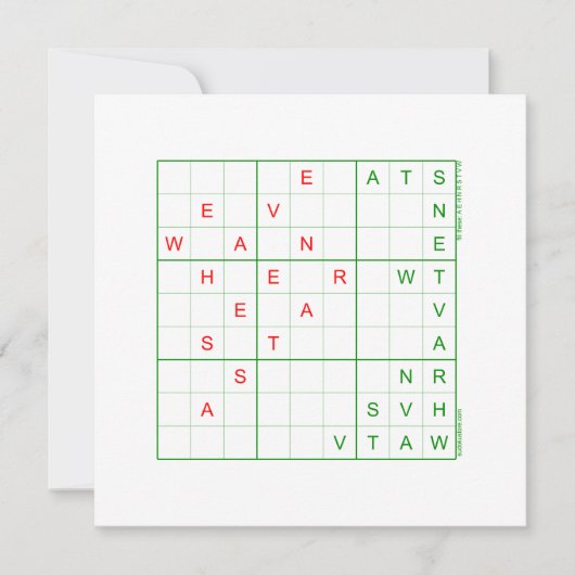 Sudoku Kerstfeestkaart - We hebben een ster gezien Feestdagenkaart (Voorkant)