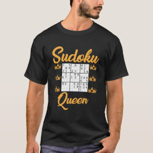 Sudoku koningin outfit puzzel spelletjes voor vrou t-shirt