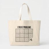 Sudoku Monogram Grote Tote Bag (Voorkant)