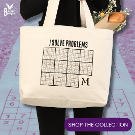 Sudoku Monogram Grote Tote Bag