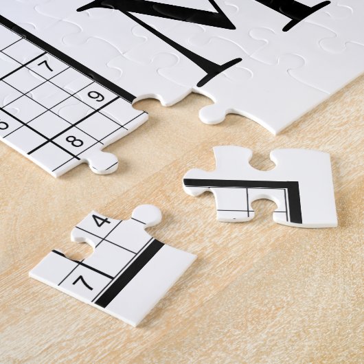 Sudoku Monogram Jigzaag Puzzle Legpuzzel (Zijkant)