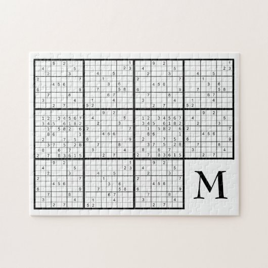 Sudoku Monogram Jigzaag Puzzle Legpuzzel (Horizontaal)