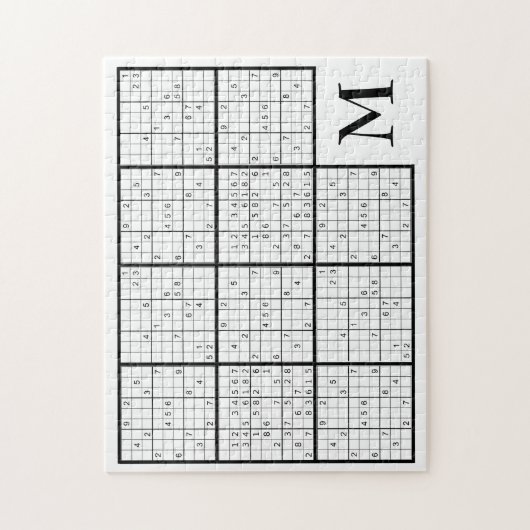 Sudoku Monogram Jigzaag Puzzle Legpuzzel (Verticaal)