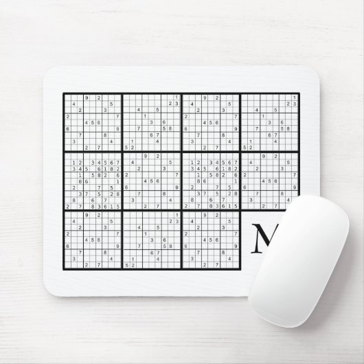 Sudoku Monogram Muismat (Met muis)
