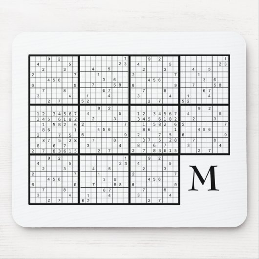 Sudoku Monogram Muismat (Voorkant)