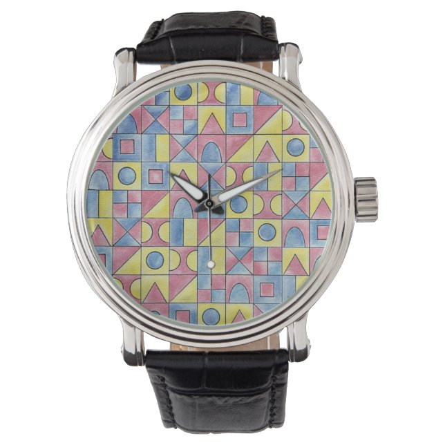 Sudoku One-Modern Bauhaus Geometric Art Horloge (Voorkant)