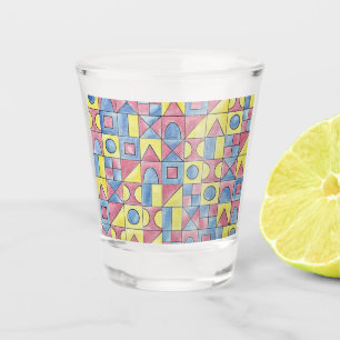 Sudoku One-Modern Bauhaus Geometric Art Shot Glas