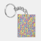 Sudoku One-Modern Bauhaus Geometric Art Sleutelhanger (Voorkant Links)